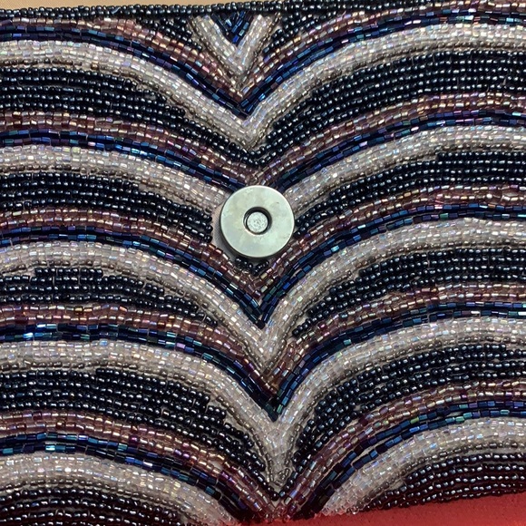 VINTAGE BEADED EVENING CLUTCH UNBRANDED VTG ART DECO - Picture 4 of 11